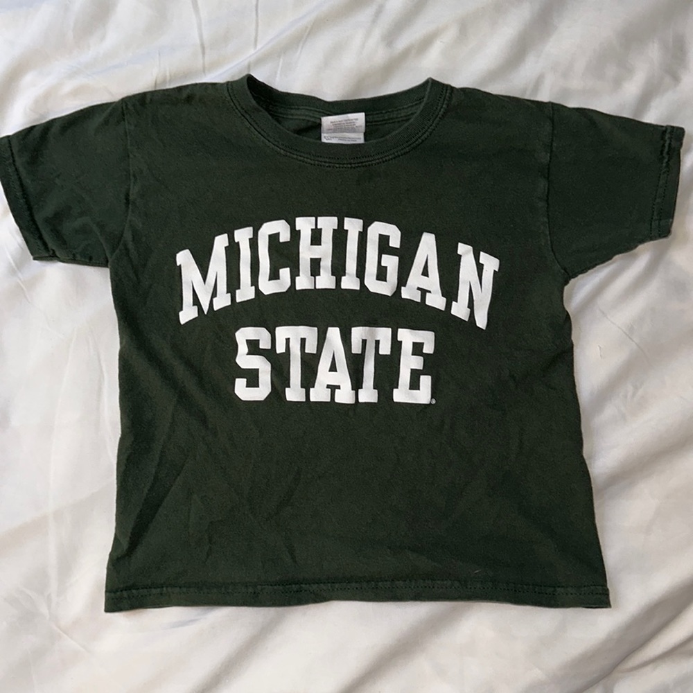 Michigan state forest green baby tee